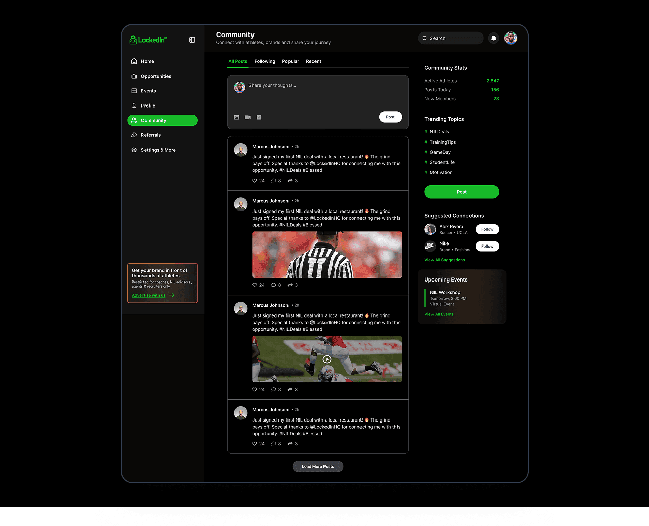 LockedIn HQ Community UI