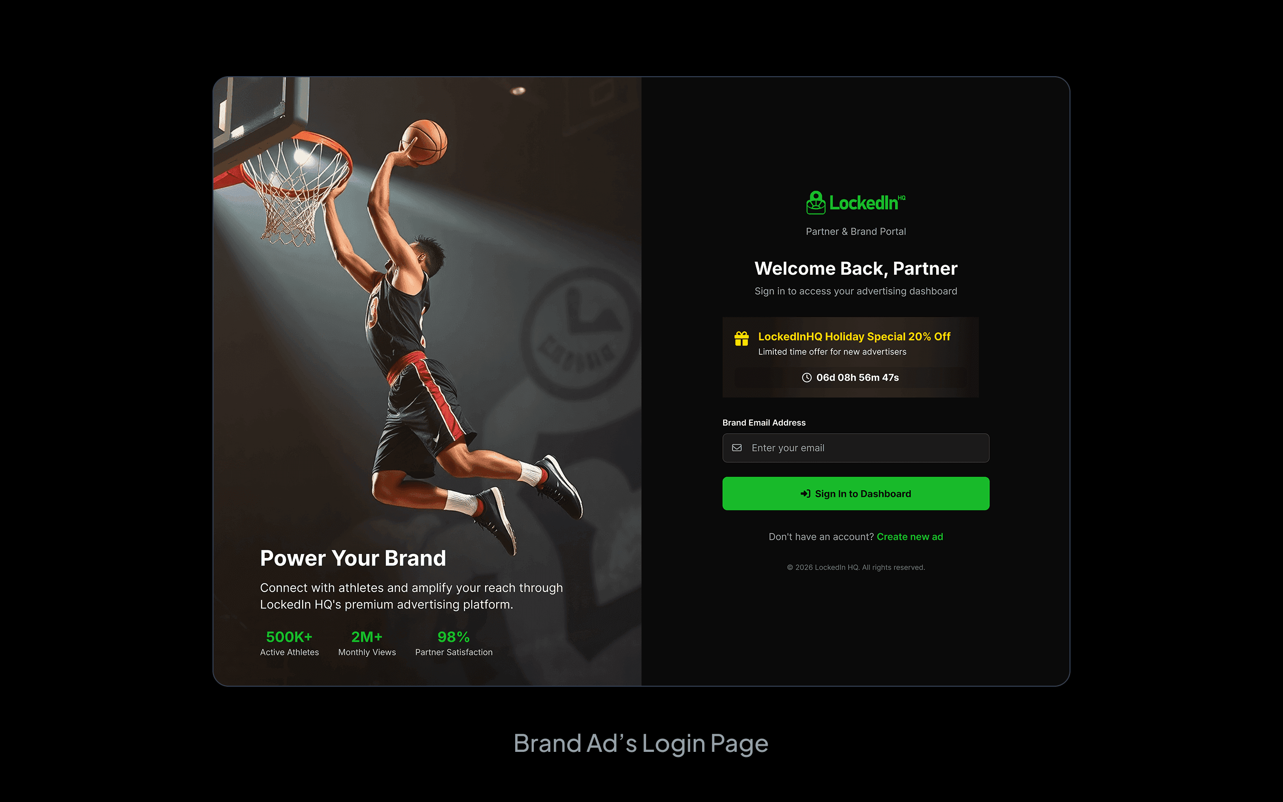 Brand ads login page